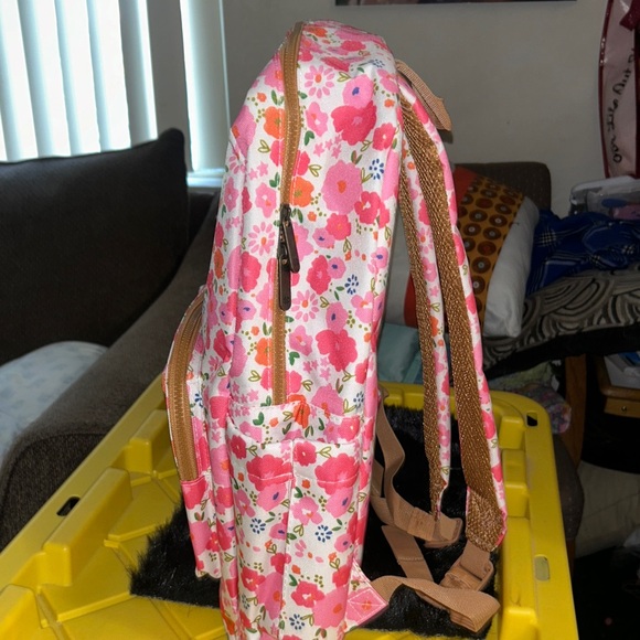 Lucky Brand Floral Pink and Orange Backpack NWOT